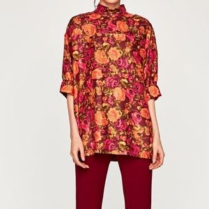 Silk floral top